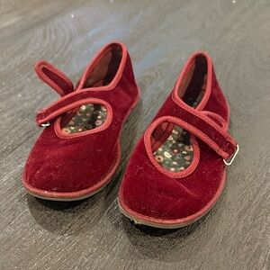 Velvet Burgundy Kids Shoes